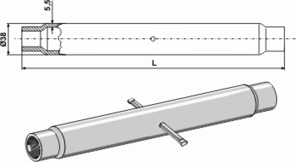 Spannhülse M24x2,5  Länge 140 mm